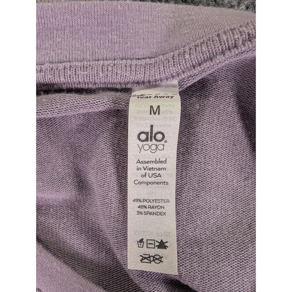 Alo Yoga Soho Long Sleeve Crew Neck Alolux Sweatshirt Lavender Purple Oversize M - Picture 2 of 6